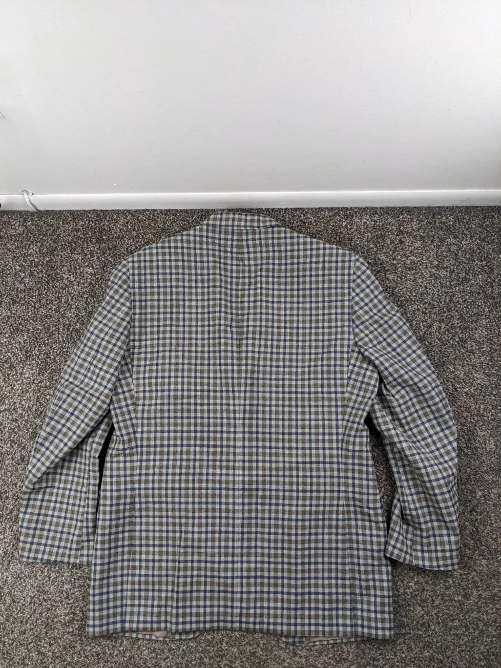 Jack Victor Sport Coat Exclusive Collection Wool Checked Gray Blue Brown 40R